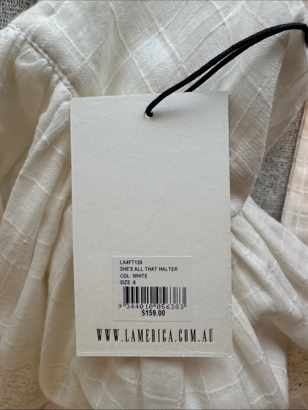 NWT L’America white cotton peplum tank - Picture 7 of 7